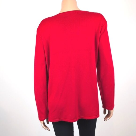 Vintage La Madonna Reindeer Christmas Sweater Studded Snowflake Festive Holiday - Picture 7 of 12